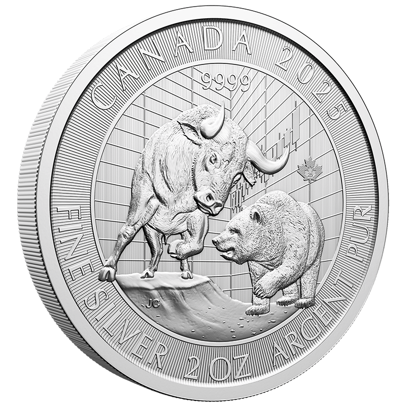 2025 2 oz Bull and Bear Silver Coin