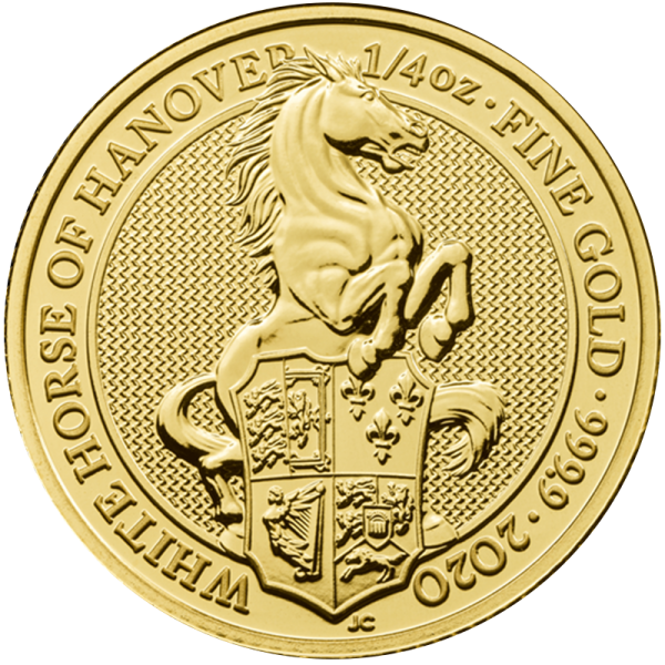 1/4 oz Gold Royal Mint Queen's Beast White Horse 2020