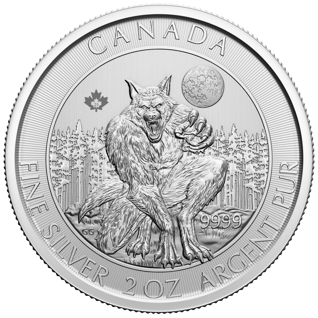 2 oz 2021 The Werewolf Creatures of the North Silver Coin - Border