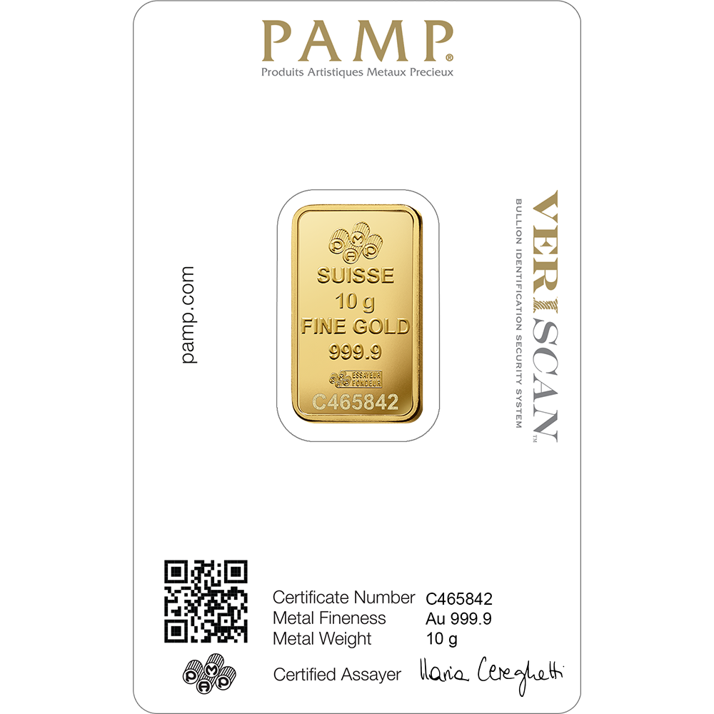 10 gram gold bar PAMP FORTUNA