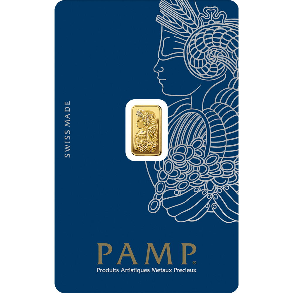 1 gram gold bar PAMP FORTUNA