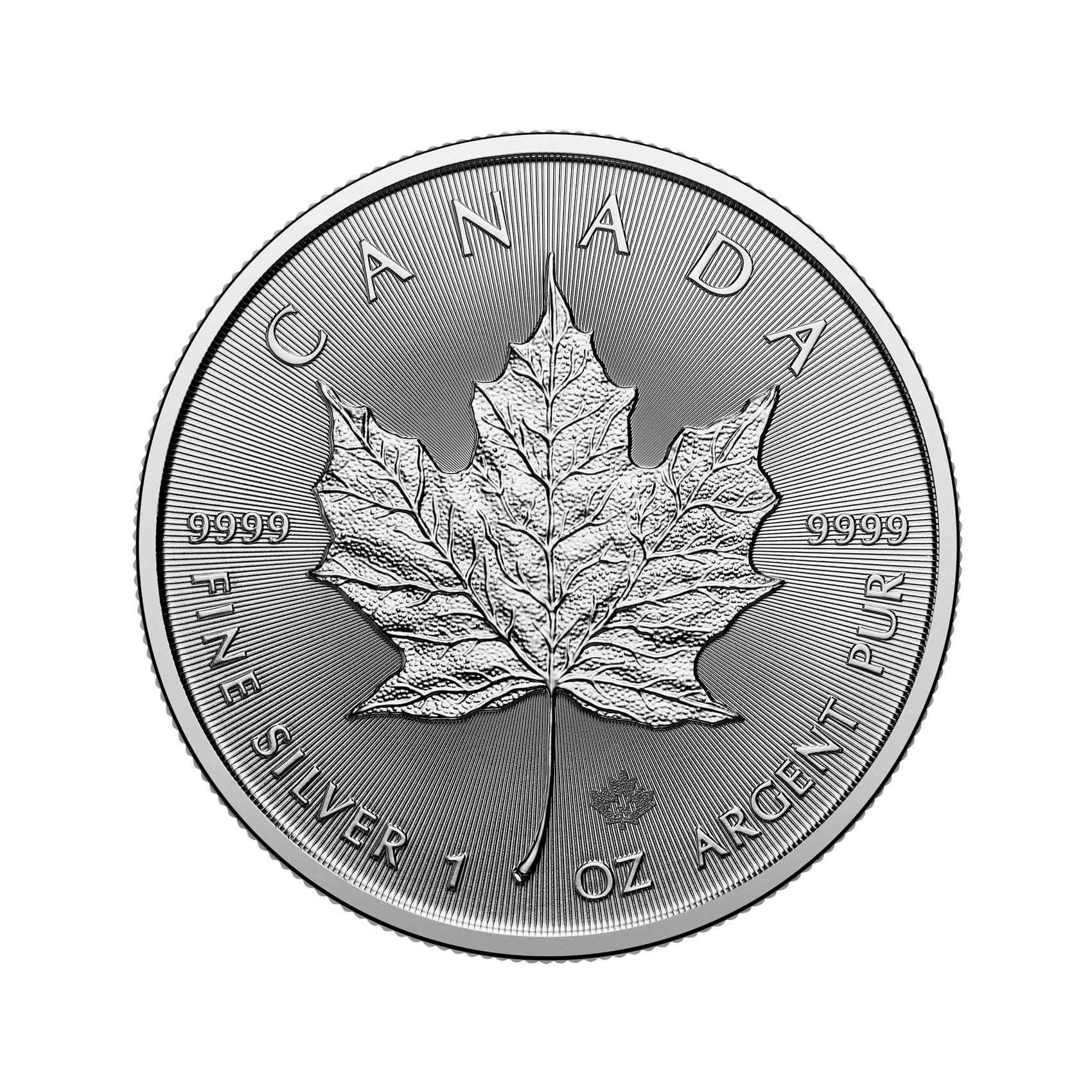 1 oz 2024 Canadian Silver Maple Leaf Coin Border Gold